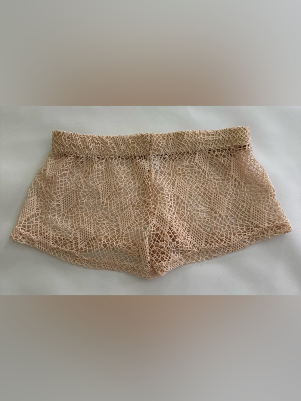 Surf Style Beige Crochet Mesh Shorts Women's Size MD